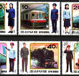 Nordkorea – M 2871-2876 Tåg och järnvägsersonal, 6 kpl stpl