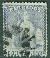 Barbados – M    7 Sittande Britannia, 1 P stpl
