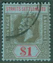 Straits Settlements – M  171 Kung George V, 1 $ stpl