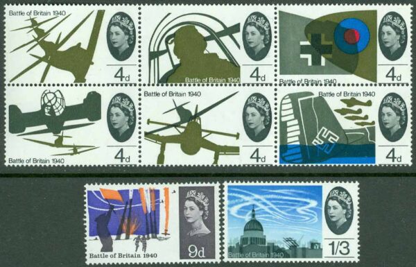 England - M  394-401 x Slaget om Storbritannien 25 år, 6-Block + 2 kpl **