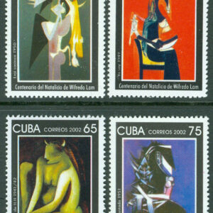 Kuba – M 4481-4484 Målningar av Wilfredo Lam (1902–1982), kubansk konstnär, 4 kpl **