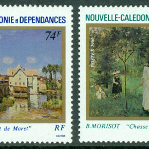 Nya Kaledonien – M  795-796 Konst av A Sisley och B Morisot, franska konstnärer, 2 kpl **