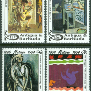 Antigua & Barbuda – M 1911-1914 Målningar av H. Matisse (1869-1954), 4 kpl **