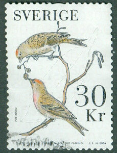 F 3141 Fåglar, gråsiska, 30 kr stpl