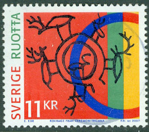 F 2627C Samisk kultur, 11 kr 4-sid. tandn. stpl