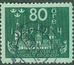 F  207 Världspostkongressen 80 öre stpl …..TÄLJE 20.10.24.