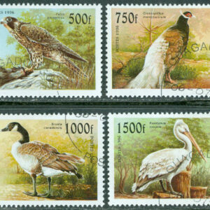 Burkina Faso – M 1406-1409 Fåglar och karta, 4 kpl + Zf stpl