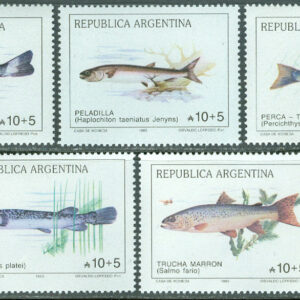 Argentina – M 1972-1976 Fiskar från de patagoniska sjöarna, 5 kpl **