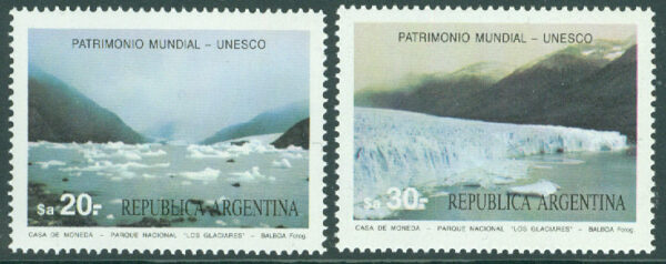 Argentina - M 1717-1718 UNESCOS världsarv, Los Glaciares nationalpark, 2 kpl **