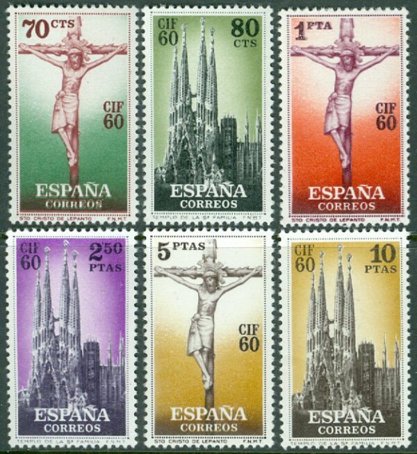 Spanien - M 1177-1182 Int filatelistkongress och frimärksutställning, 6 ol **