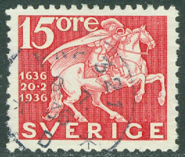 F  248C Postverket 300 år. 15 öre PKP 321 D  9.7.36