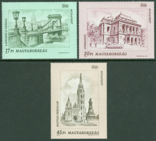Ungern - M 4270-4272 Budapests sevärdheter (I), 3 kpl **