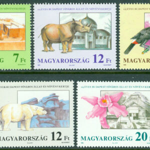 Ungern – M 4136-4140A Zoologiska och botaniska trädgården i Budapest 125 år, 5 kpl **