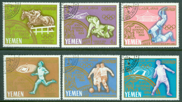 Jemen Kungarike - M  196-201 A Segrare vid OS i Tokyo 1964, 6 kpl stpl