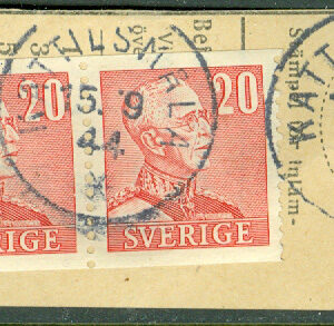 F  276 x 2 Gustaf V profil h. KÄTTILSMÅLA 15.9.44 på klipp  (K/Bl)