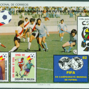 Bolivia – M BL 124 VM i fotboll i Spanien 1982. block **