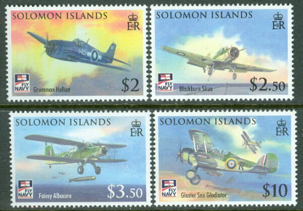 Solomon Islands - M 1398-1401 Brittiskt marinflyg 100 år, 4 kpl **