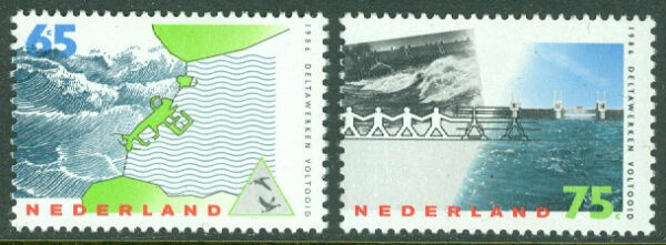Nederlländerna - M 1305-1306 Färdigställande av stormflodsbarriären i Rhendeltat, 2 kpl **