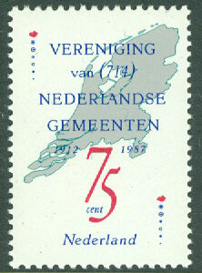 Nederländerna – M 1326 De holländska kommunernas enande 75 år, 1 kpl **