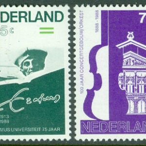 Nederländerna – M 1351-1352 Erasmus-universitetet 75 år, Concertgebouw 100 år, 2 kpl **
