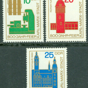 DDR – M 1117-1119 Staden Chemniiz (Karl-Marx-Stadt) 800 år, 3 kpl **