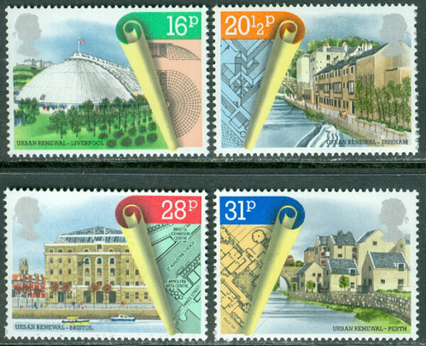 England - M  984-987 Sanering av städer bl.a. Liverpool, 4 kpl **