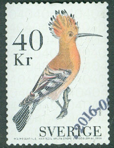 F 3142 Fåglar. Härfågel 40 kr stpl