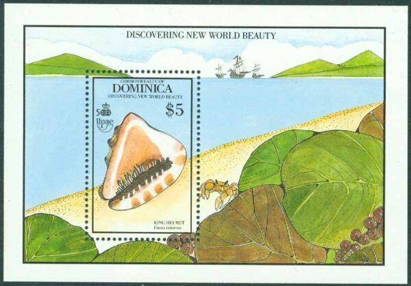Dominica - M BL 166 Snäckor, Cassis tuberosa, block **