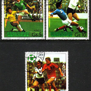 Paraguay – M 3432-3434 VM i Fotboll i Spanien 1982, vacker serie 3 kpl
