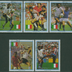 Paraguay – M 4434-4438 VM i Fotboll i Italien 1990, serie II, 5 kpl
