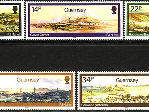Guernsey – M  335-339 Konst – Landskapsmålningar, 5 kpl **