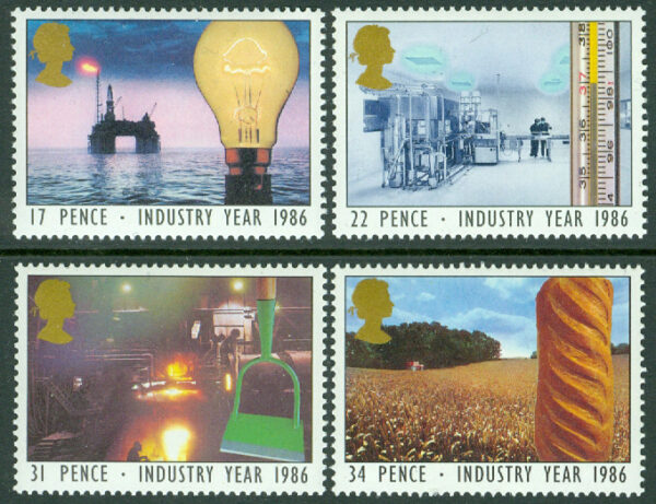 England - M 1056-1059 Industriåret 1986, 4 kpl **