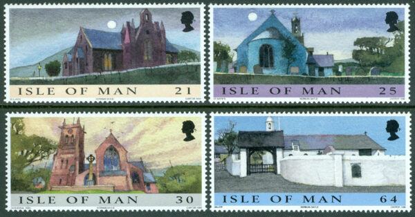 Isle of Man - M  831-834 Jul 1999 - Kyrkor, 4 kpl **