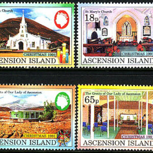 Ascension – M  554-557 Jul 1991 – Kyrkor, vacker serie 4 kpl **