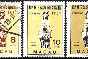 Macau – M  391-393 Missionskonst – Utställning, serie 3 kpl **/*/stämp