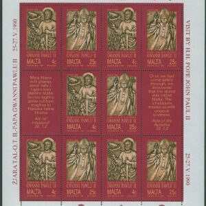 Malta – M  841-842 Påven Johannes Palus II på besök, Miniark **