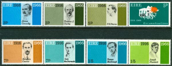 Irland - M  178-185 Irländska upproret 50 år bla J Plunkett, serie 8 kpl **