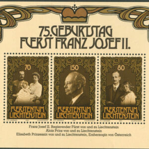 Liechtenstein – M BL  11 Furste Franz Josef II 75 år, Block **