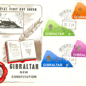 Gibraltar – FDC 1969-07-30 – Den Nya Författningen, fin serie 3 kpl