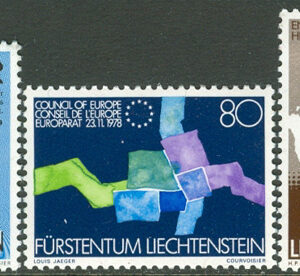 Liechtenstein – M  728-730 UIT – Eu Råd – Utveckling, 3 utgåvor 3 kpl **