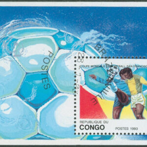 Kongo Brazzaville – M BL 111 VM i Fotboll i USA 1994, vackert Block