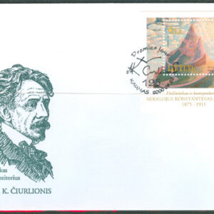 Litauen – FDC 2000-09-22 – M K Ciurlionis 125 år-Konstnär, fint Block