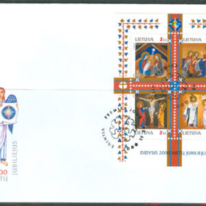 Litauen – FDC 2000-11-25 – Kristendomen 2000 år, fint Block