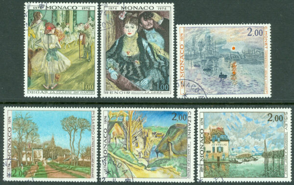 Monaco - M 1124-1129 Impressionismen 100 år, 6 kpl stpl
