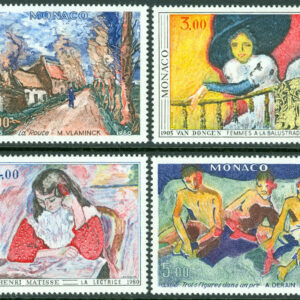 Monaco – M 1437-1440 Första målningsutställningen av ”Fauves” 1905, 75 år, 4 kpl **
