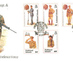 Falkland Islands – FDC 1992-10-01 – West-Yorkshire-Regementet 100 år, serie 6 kpl