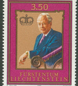 Liechtenstein – M  903 Furste Franz Josef II 80 år, märke kpl **