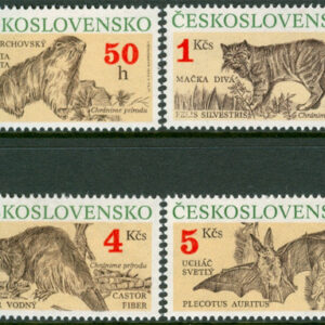 Tjeckoslovakien – M 3063-3066 Djur – Naturskydd – Däggdjur, 4 kpl **