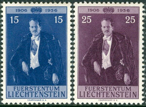 Liechtenstein – M  348-351 Fürst Franz Josef II 50 år, serie 4 kpl *