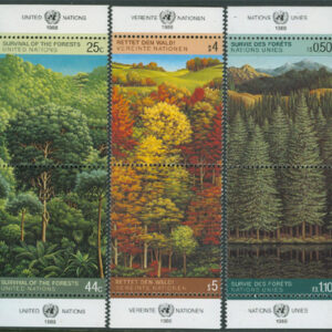 FN New York, Geneve, Wien – M  547-548 m fl Rädda Skogen 3 utg 6 kpl **
